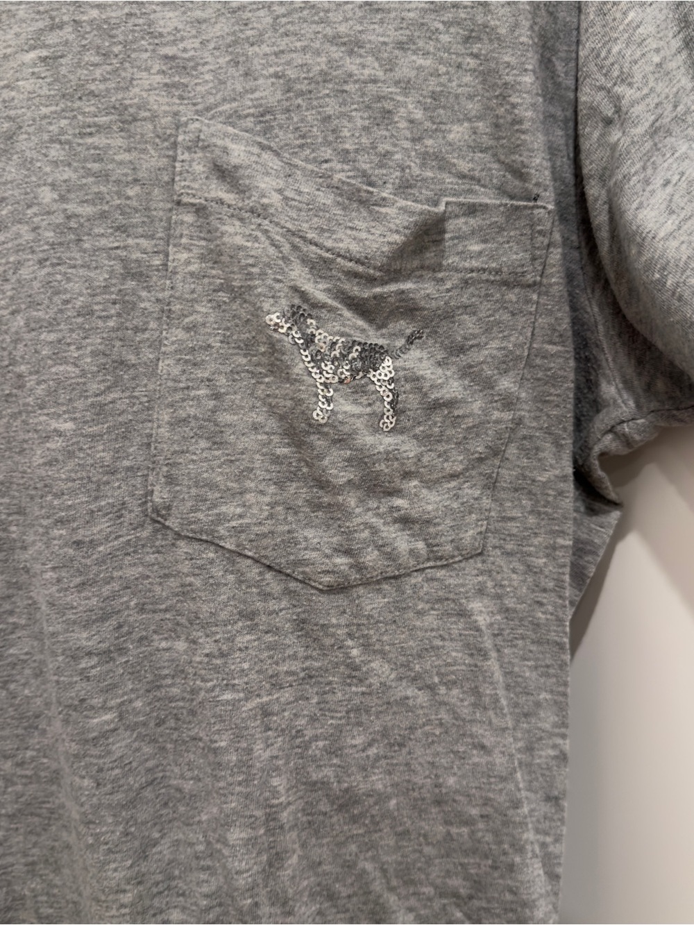 PINK Victoria’s Secret Grey Bling Tee - Picture 3 of 4